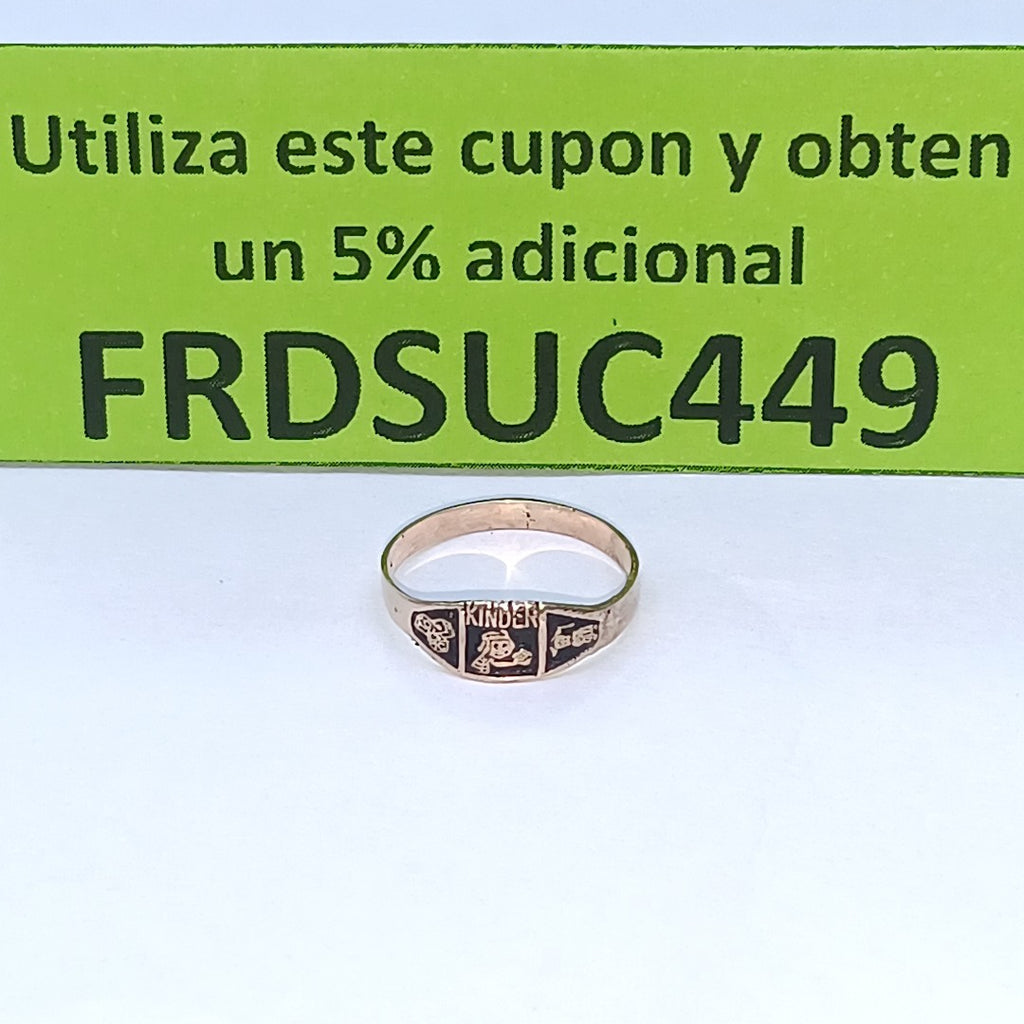 ANILLO DE GRADUACIÓN ORO 8 K 0.7 GRMS (SEMINUEVO)