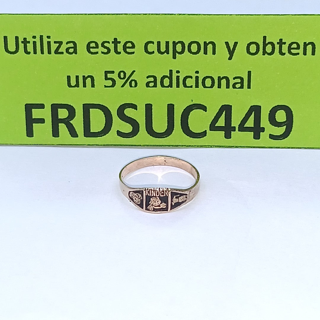 ANILLO DE GRADUACIÓN ORO 8 K 0.7 GRMS (SEMINUEVO)