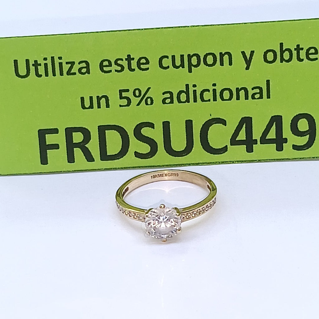 ANILLITO, SOLITARIO ORO 10 K 1.9 GRMS (SEMINUEVO)