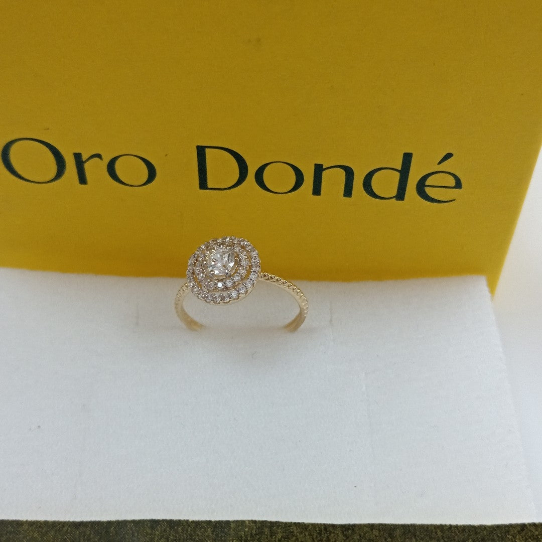 ANILLO ANILLITO C CIRCONIAS 14K 7 TALLA 1.9 GR (NUEVO)