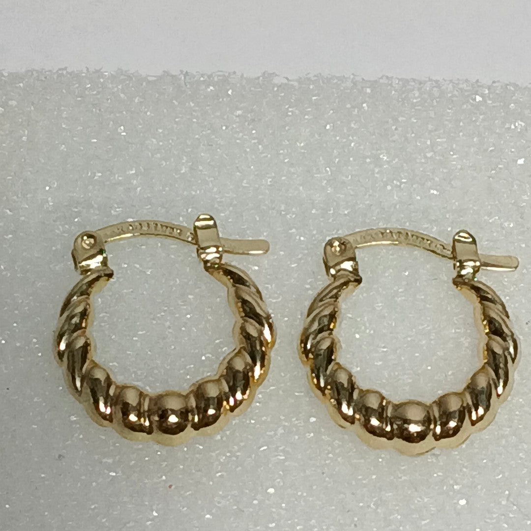 ARETES ARRACADAS TZL HUECAS 14K 1.5 GR (NUEVO)