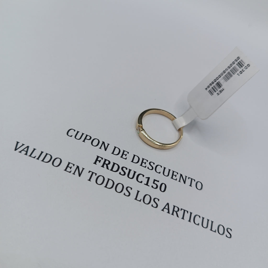 ANILLO ANILLITO SOLITARIO C CIRCONIA 14K 8 TALLA 2.6 GR (NUEVO)