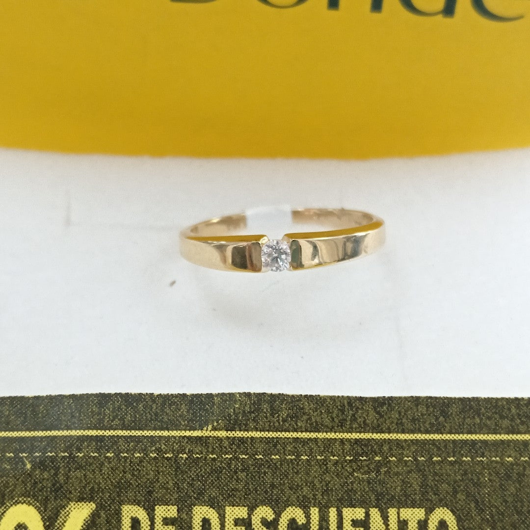 ANILLO ANILLITO SOLITARIO C CIRCONIA 14K 7 TALLA 2.5 GR (NUEVO)