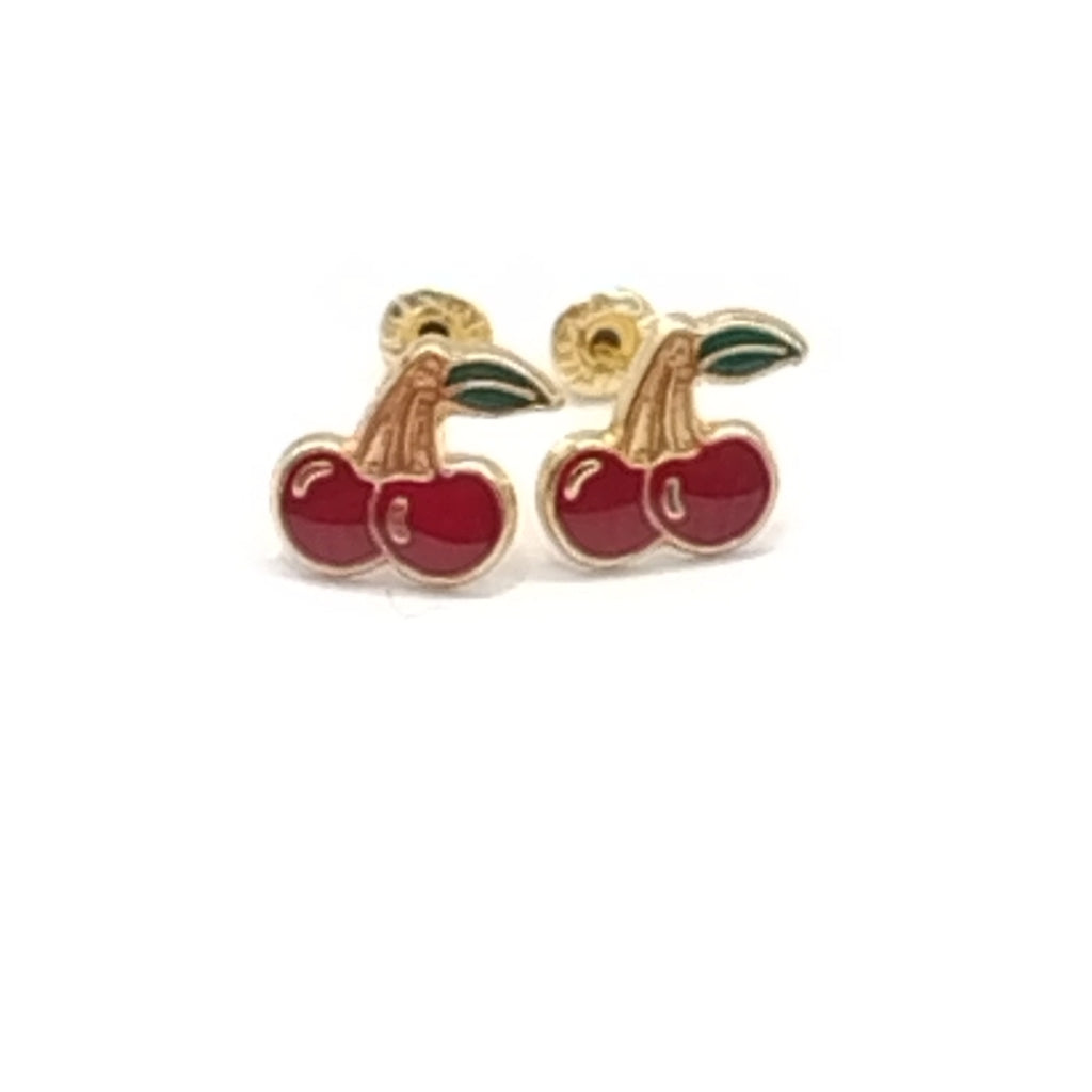 BROQUELES BROQUE FIG CEREZA C ESMALTE 14K 0.2203 GR (NUEVO)