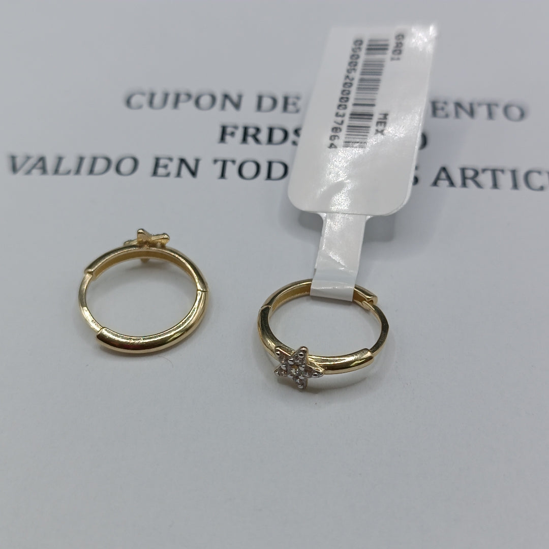 ARETES ARRACADAS FIG ESTRELLA CIRCONIAS 10K 1.6 GR (NUEVO)