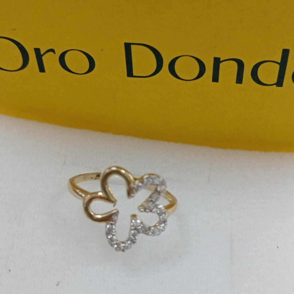 ANILLOS FIG FLOR C CIRCONIAS 14K TALLA 8 1.5 GR (NUEVO)