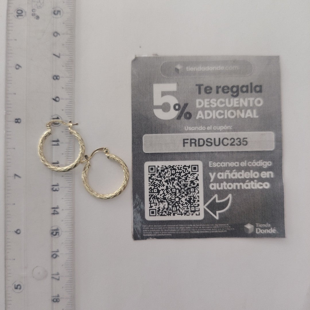 ARETES ARRACADAS LABRADAS 14K 2 GR (NUEVO)