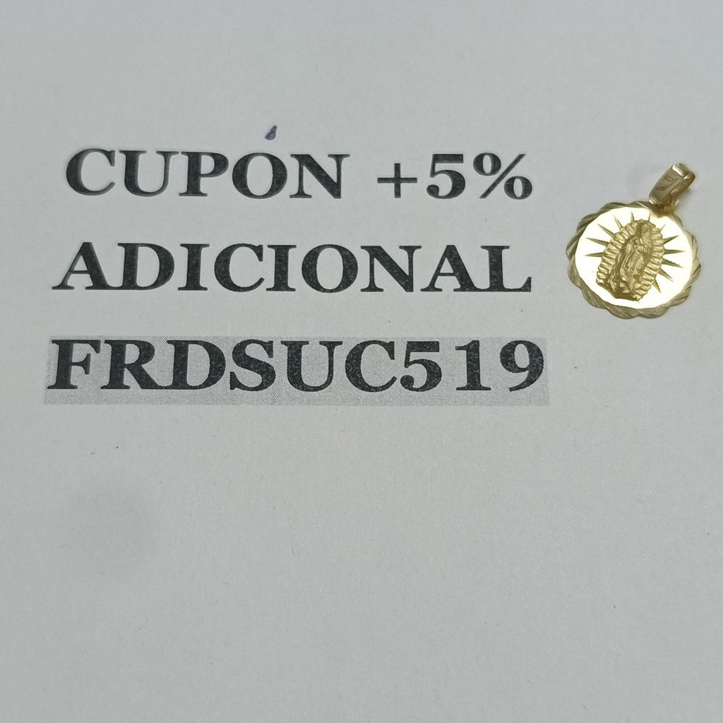 DIJE MEDALLA RELIGIOSA 14K 0.7 GR (NUEVO)