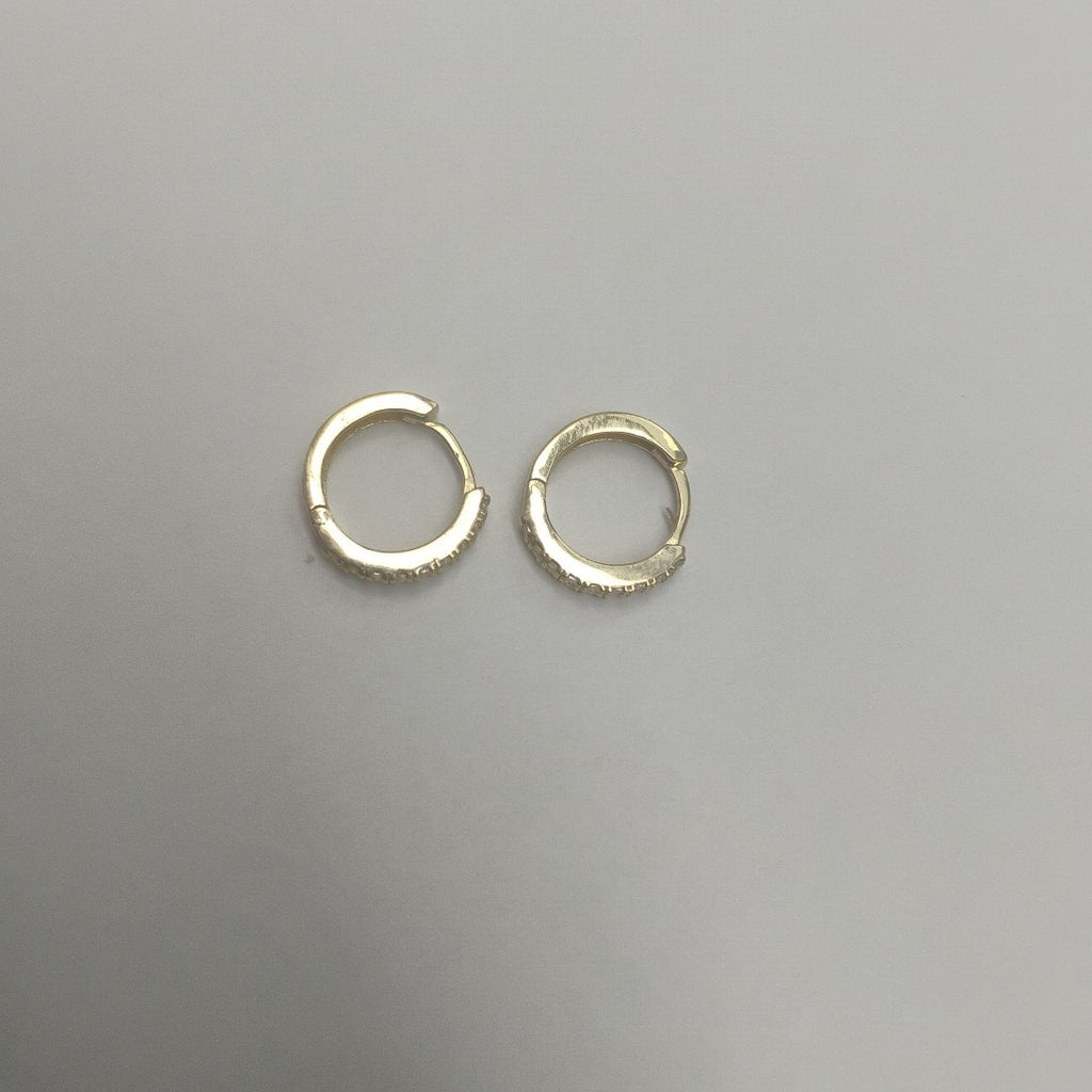 ARETES HUGGIES C CIRCONIA 14K 1.8 GR (NUEVO)