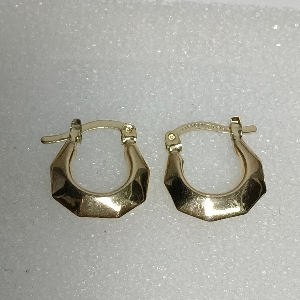 ARETES TEJIDO ARRACADA FACETADA 14K 1.3 GR (NUEVO)