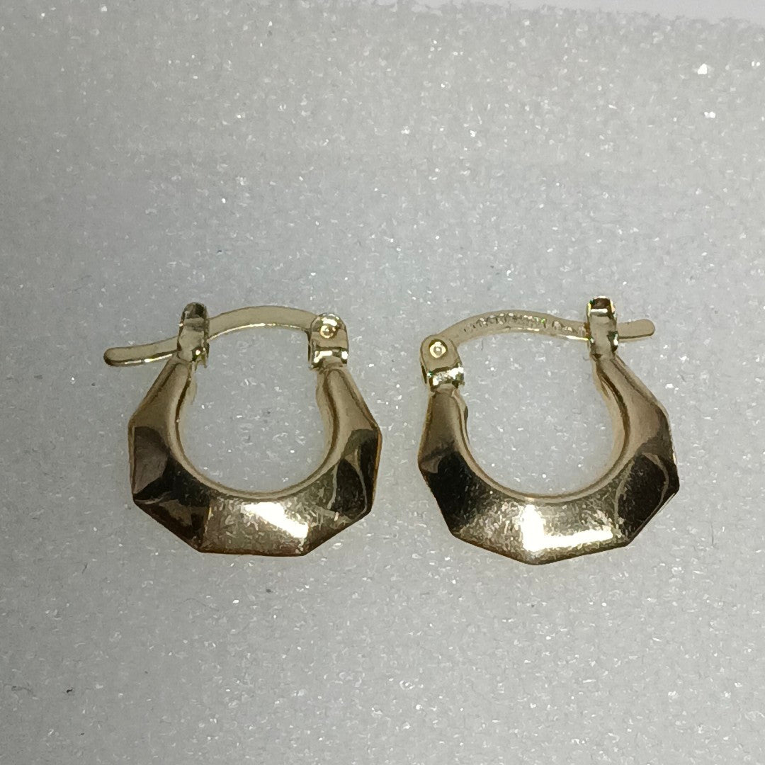 ARETES TEJIDO ARRACADA FACETADA 14K 1.3 GR (NUEVO)