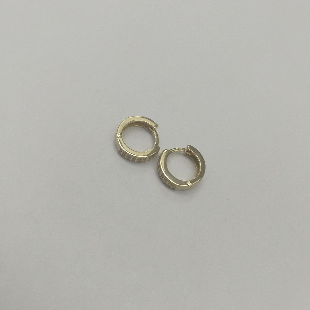 ARETES HUGGIES C CIRCONIAS 14K 2.3 GR (NUEVO)