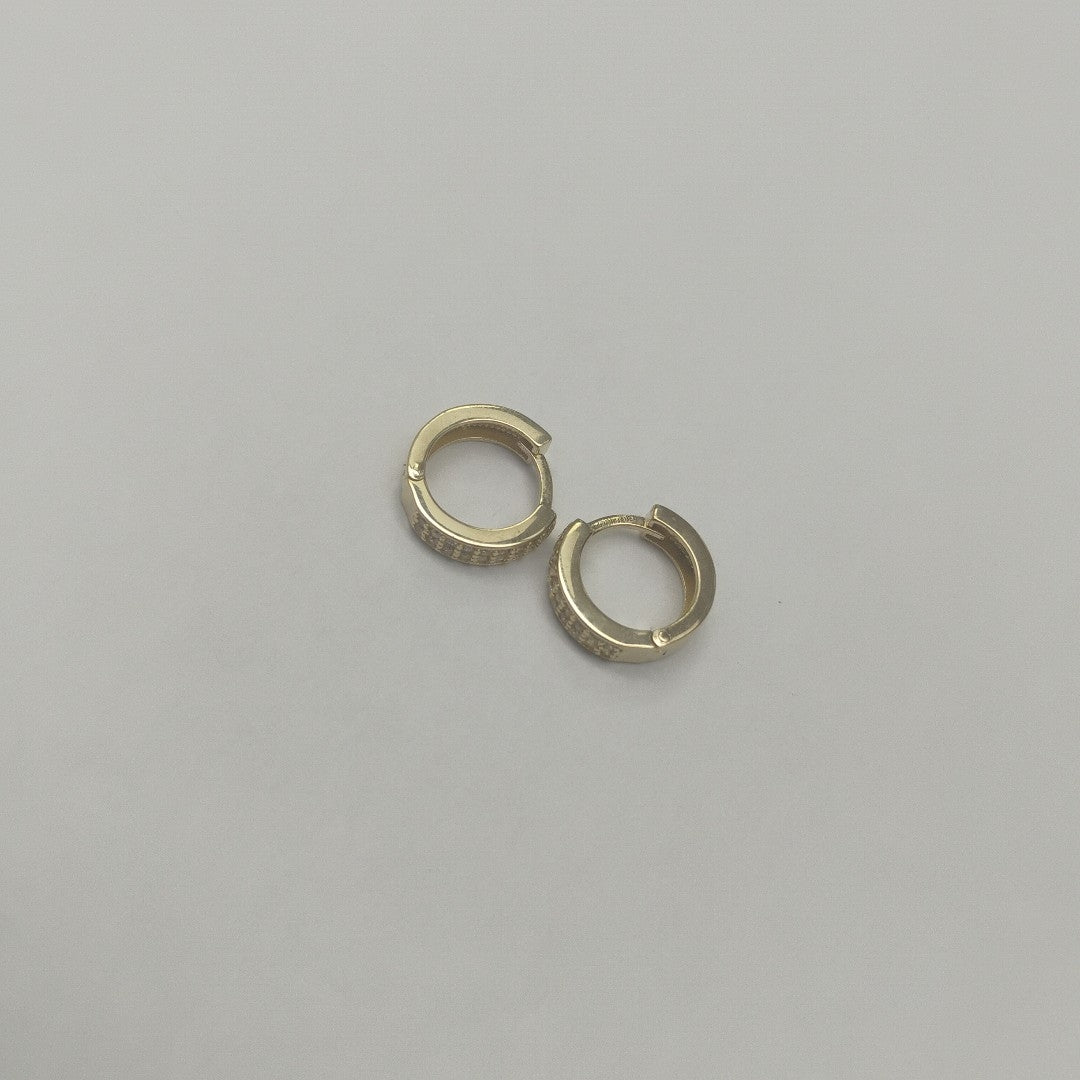 ARETES HUGGIES C CIRCONIAS 14K 2.3 GR (NUEVO)