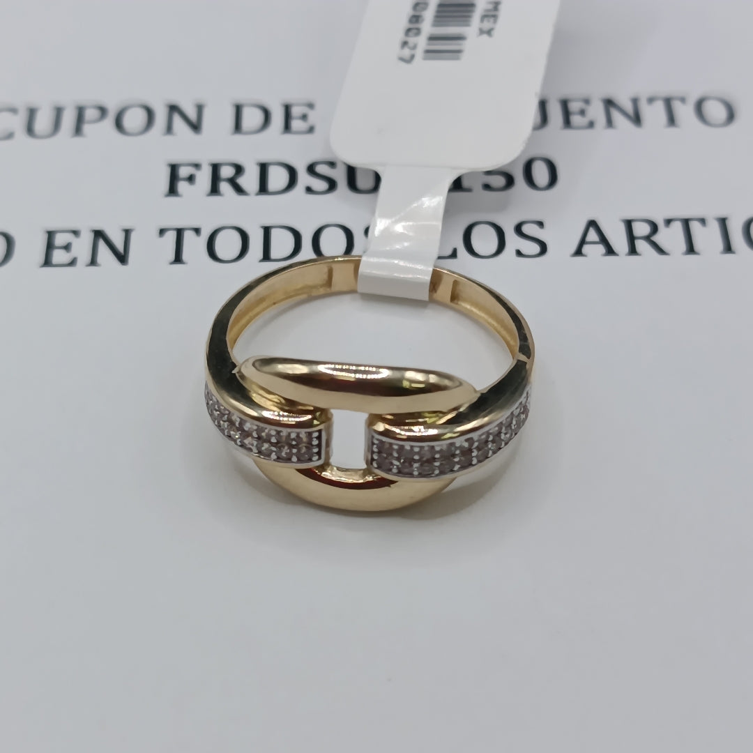 ANILLO ANILLITO C CIRCONIAS 10K 8 TALLA 2.4 GR (NUEVO)