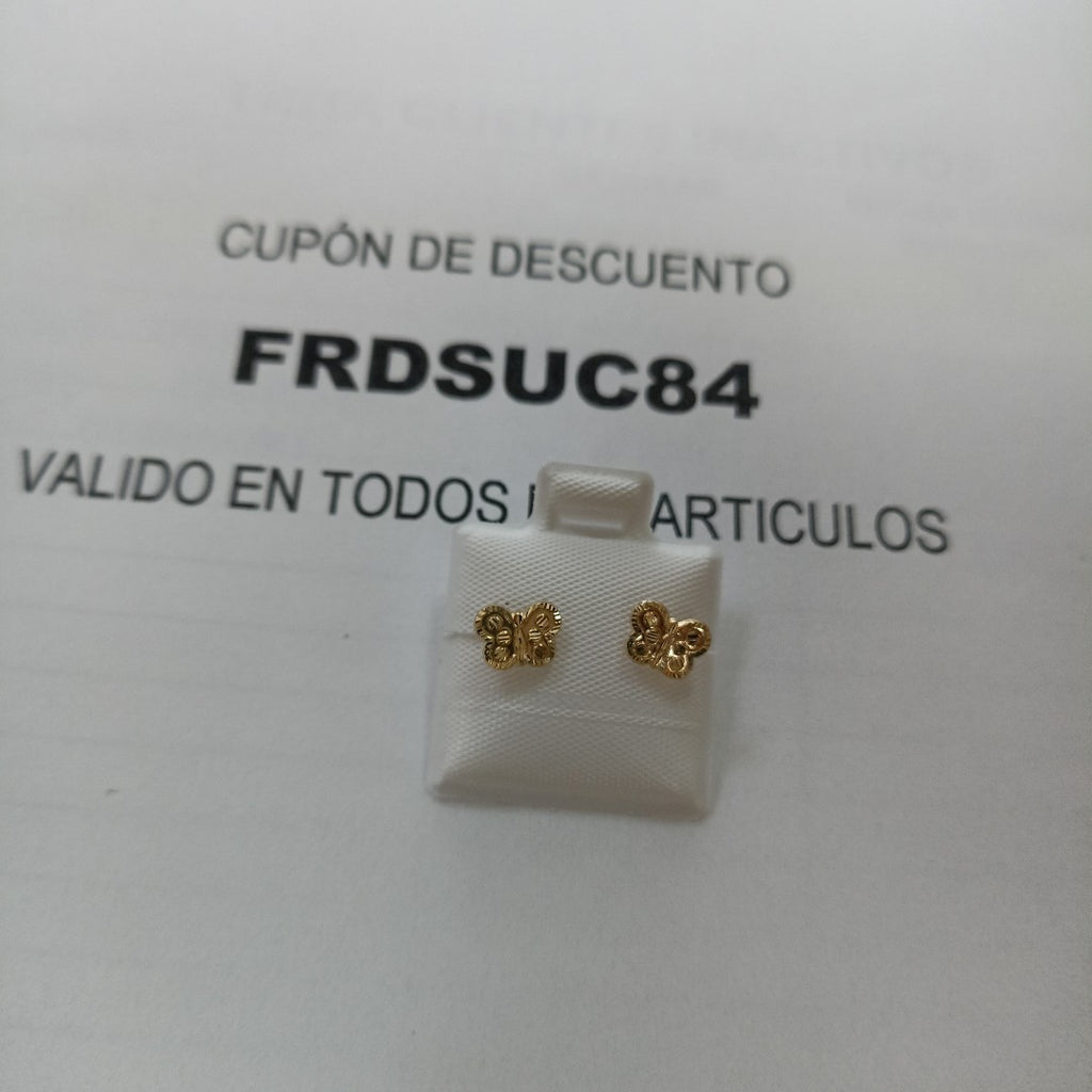 BROQUELES BROQUEL FIG MARIPOSA 14K 0.2668 GR (NUEVO)