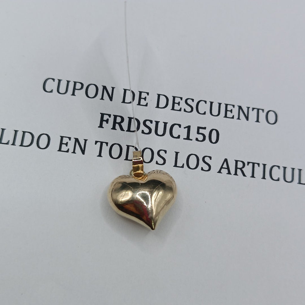 DIJE TEJIDO CORAZON LISO 14K 1.4 GR (NUEVO)