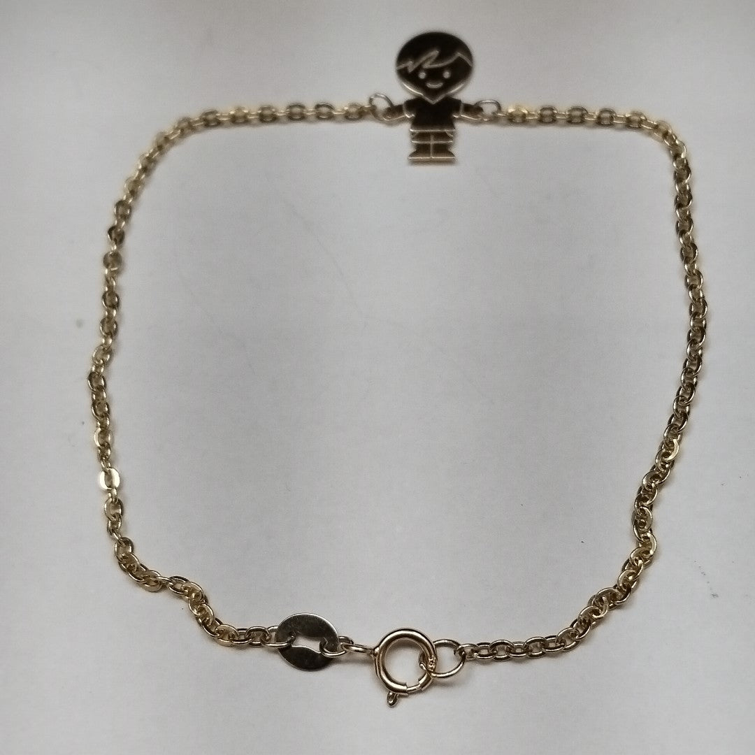 PULSERA TEJIDO ESPECIAL FIG NIÑO 14K 18 CM 1.4 GR (NUEVO)
