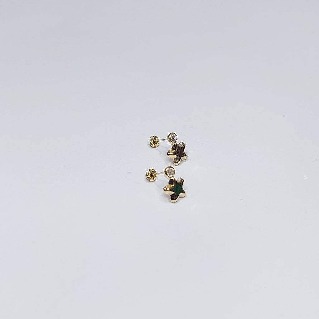 BROQUELES BROQUEL FIG ESTRELLA C CIRCONIA 14K 0.2603 GR (NUEVO)