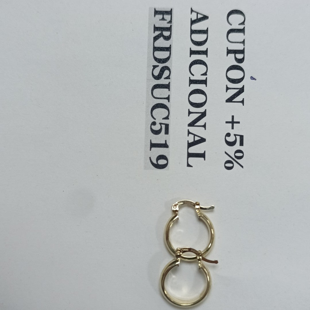 ARETES ARRACADA LISA 14K 1.7 GR (NUEVO)