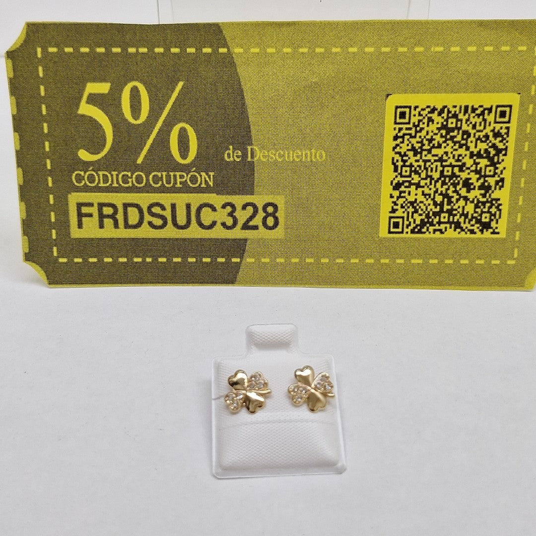BROQUELES BROQUEL FIG TREBOL 14K 0.2851 GR (NUEVO)