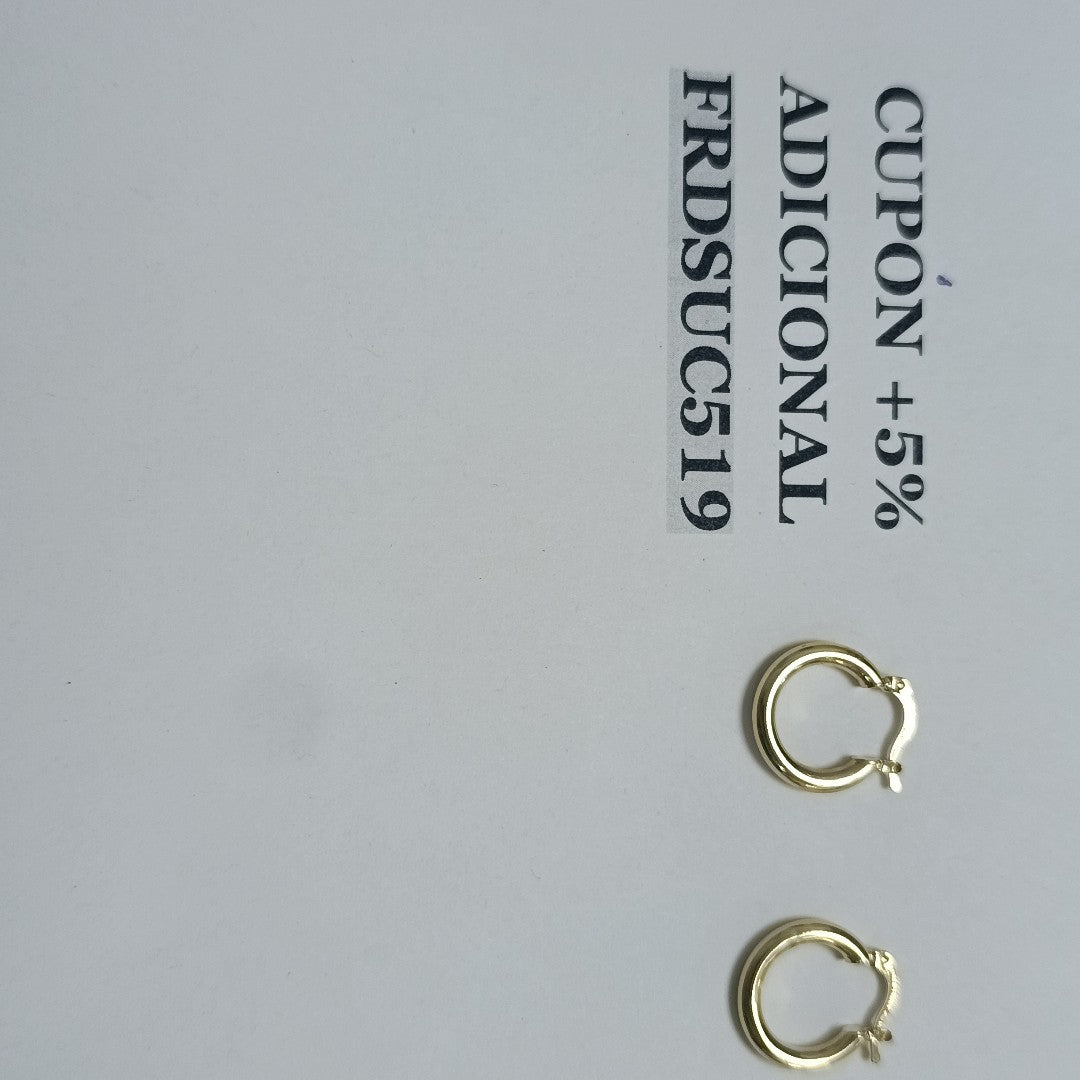 ARETES TEJIDO ARRACADAS LISAS 14K 1.6 GR (NUEVO)