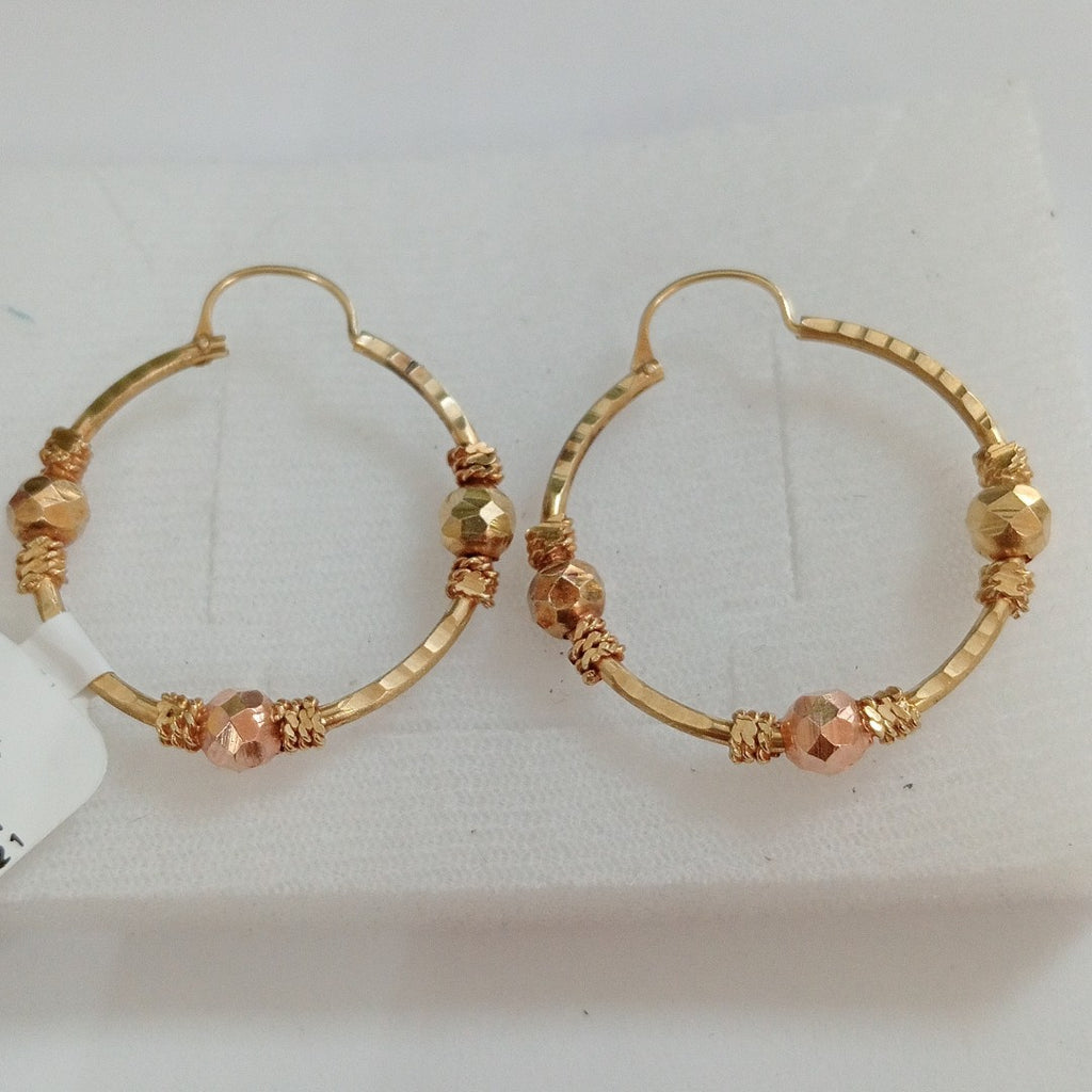 ARRACADAS PAR ORO COMBINADO 14 K 4.7 GRMS (SEMINUEVO)