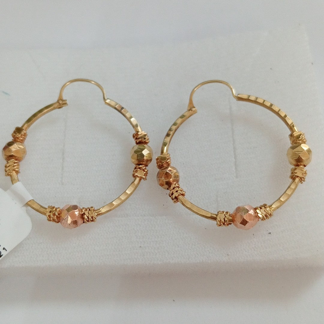 ARRACADAS PAR ORO COMBINADO 14 K 4.7 GRMS (SEMINUEVO)