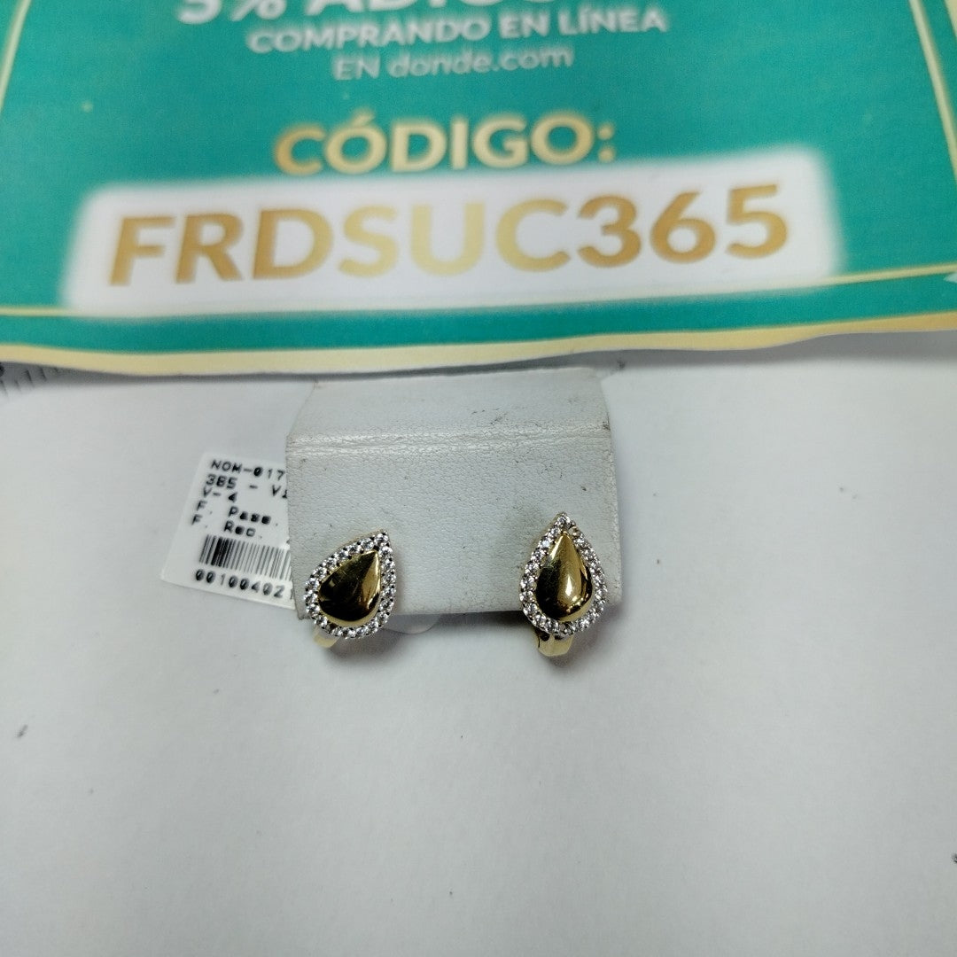 ARETES PAR ORO 14 K 1.9 GRMS (SEMINUEVO)