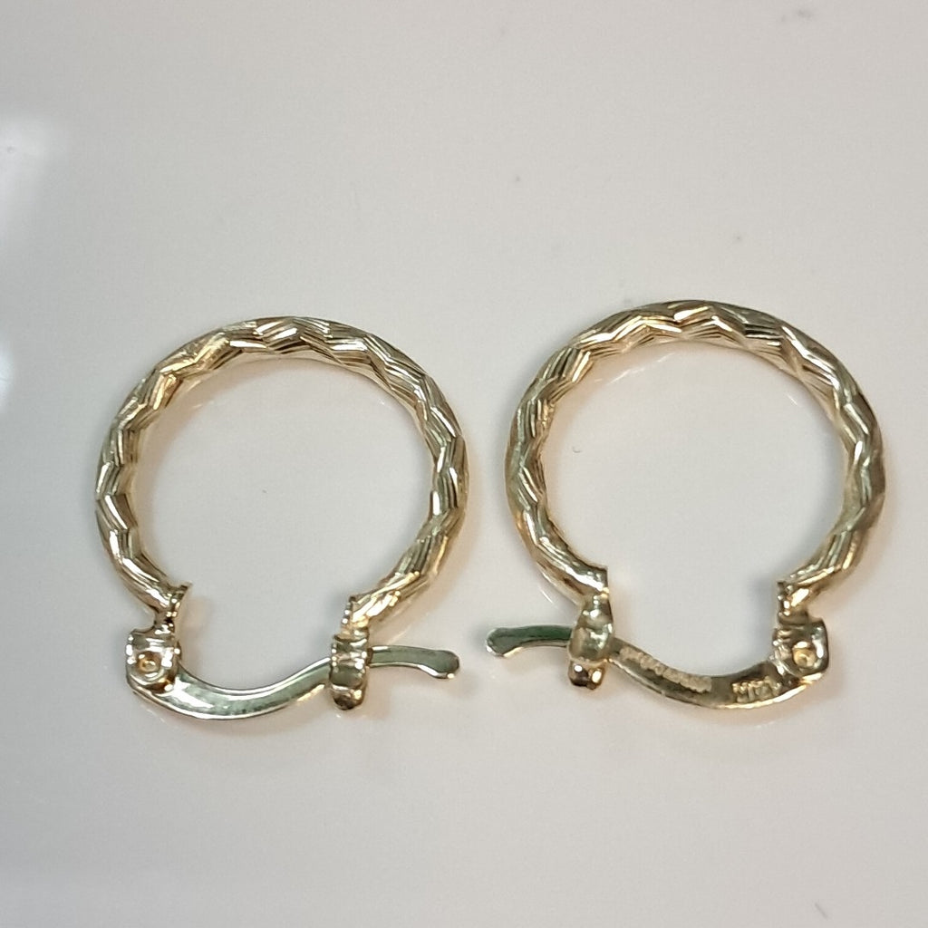 ARETES ARRACADAS TRENZADAS 14K 18 1.6 GR (NUEVO)