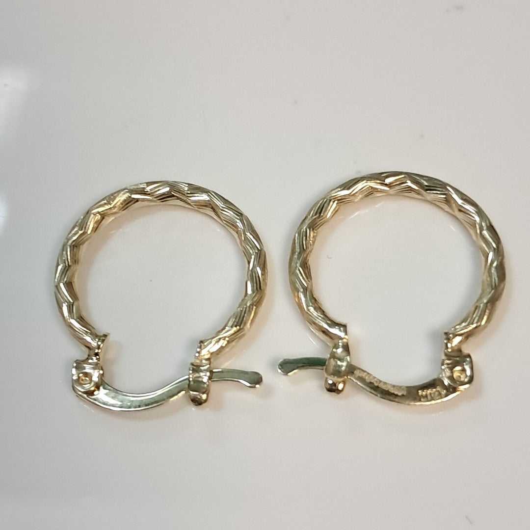 ARETES ARRACADAS TRENZADAS 14K 18 1.6 GR (NUEVO)