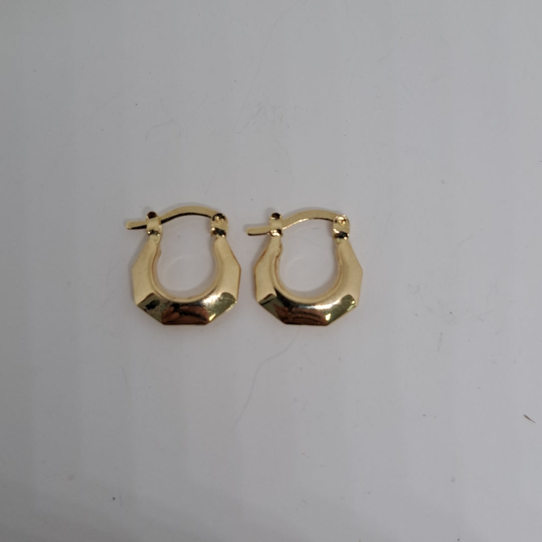ARETES TEJIDO ARRACADA FACETADA 14K 1.3 GR (NUEVO)