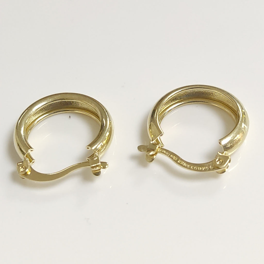 ARETES TEJIDO ARRACADAS LISAS 14K 2.1 GR (NUEVO)