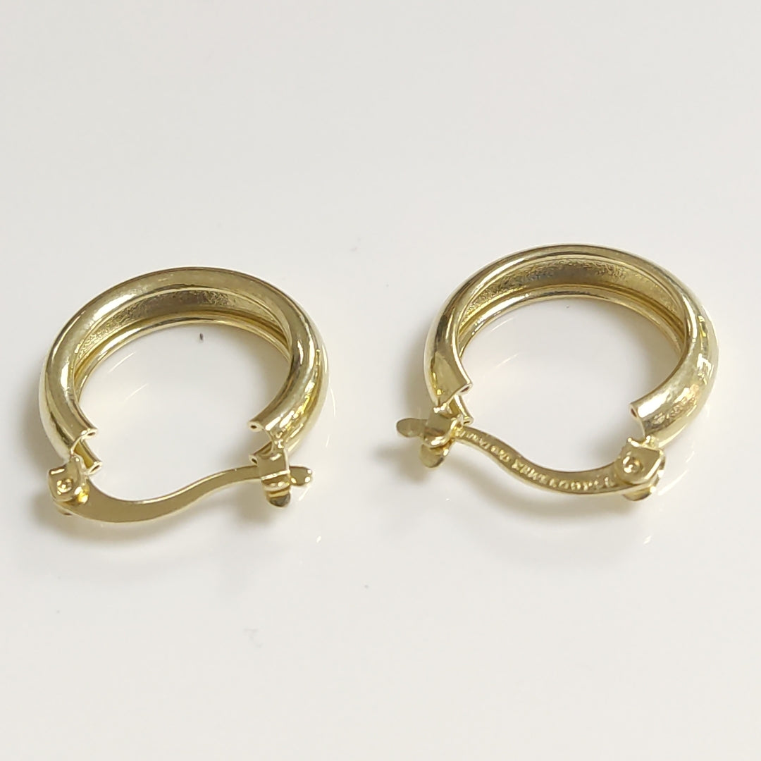 ARETES TEJIDO ARRACADAS LISAS 14K 2.1 GR (NUEVO)