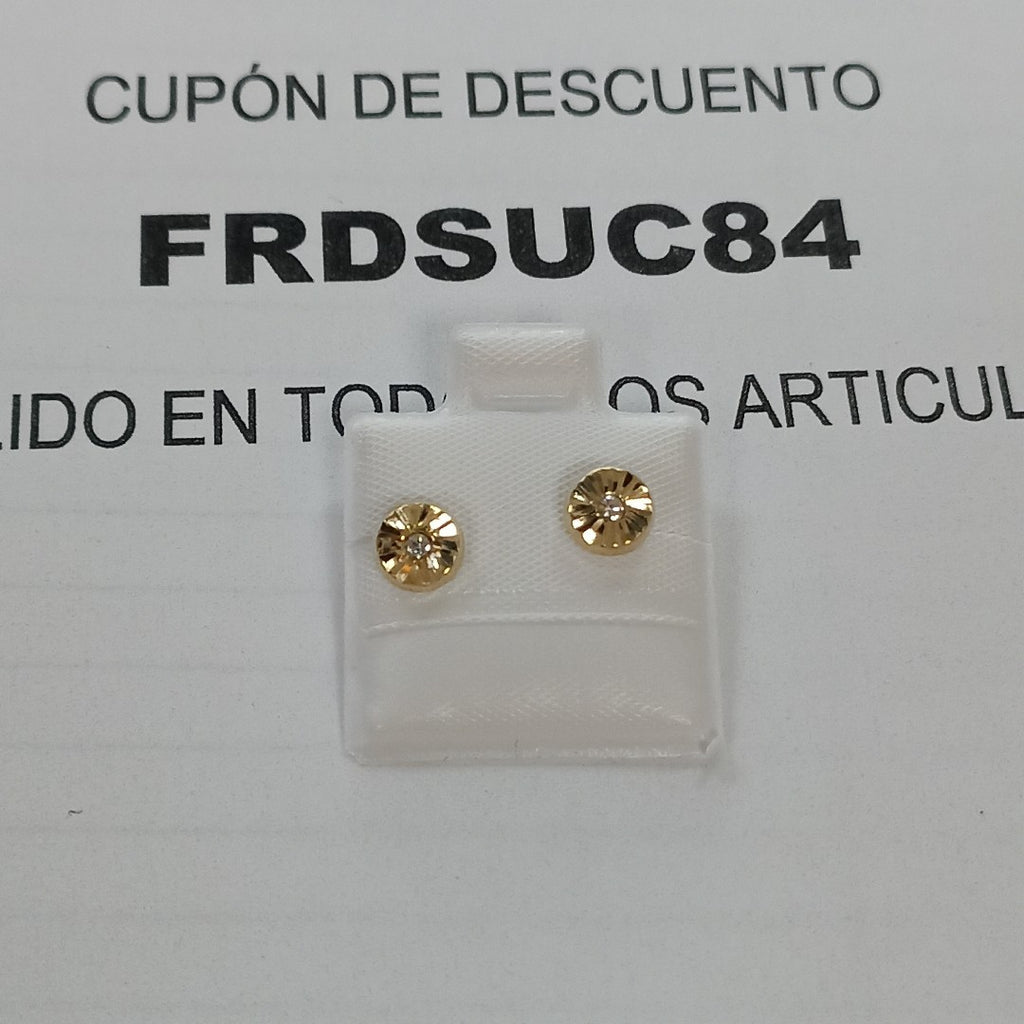 BROQUELES BROQUEL FIG BOTON C CIRCONIA 14K 0.2916 GR (NUEVO)