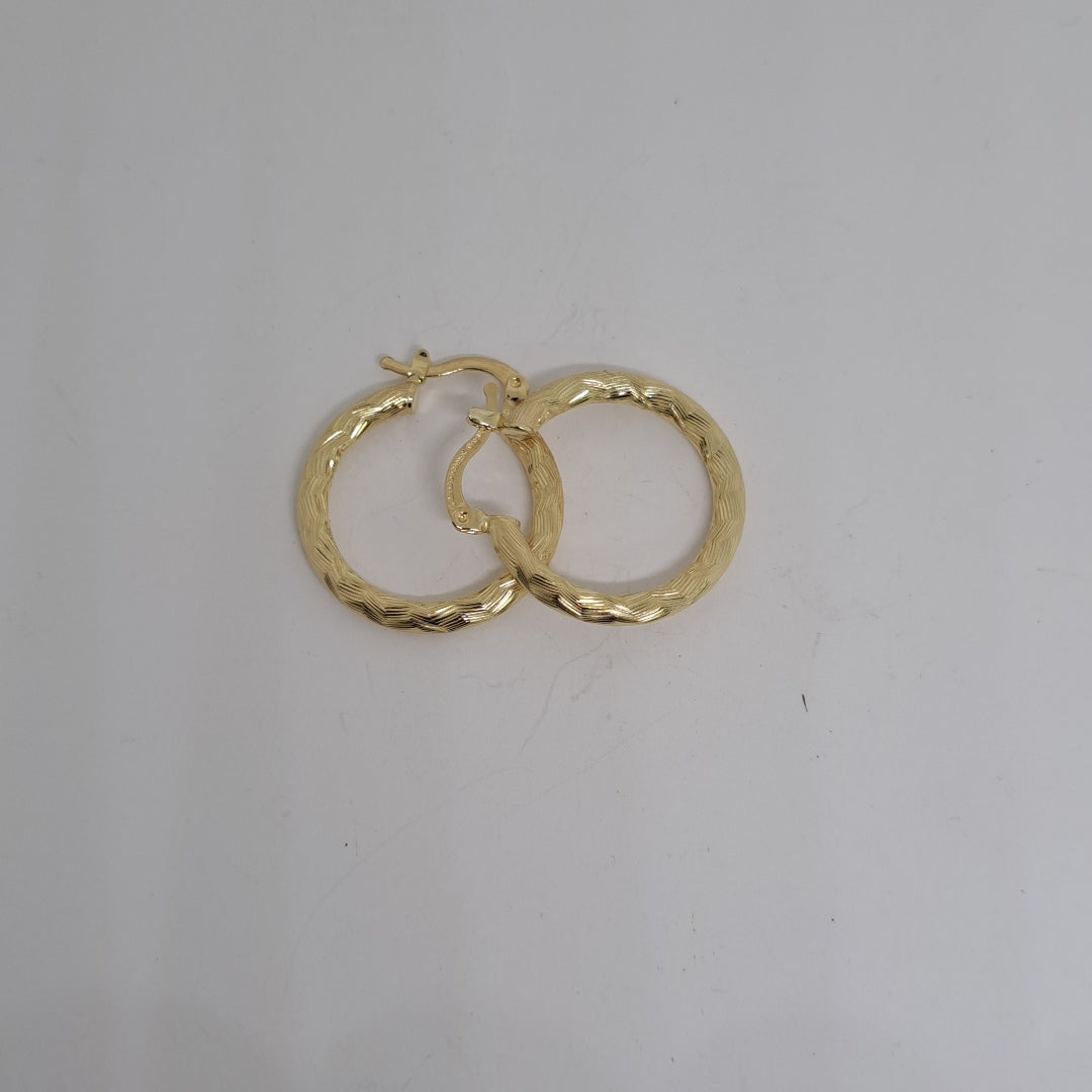 ARETES TEJIDO ARRACADA LABRADA 14K 2.7 GR (NUEVO)