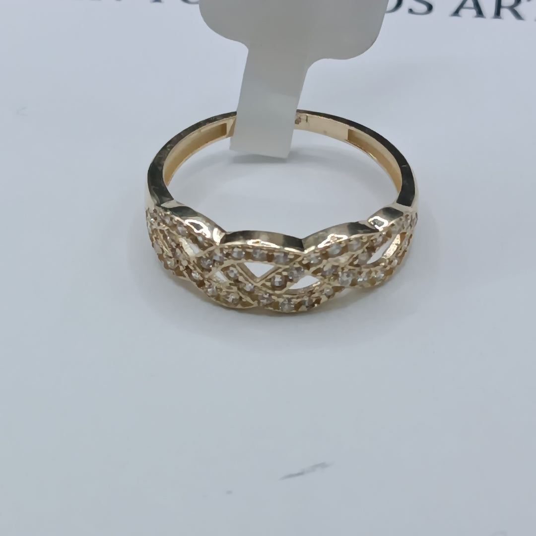 ANILLOS C CIRCONIAS 14K TALLA 9 2.4 GR (NUEVO)