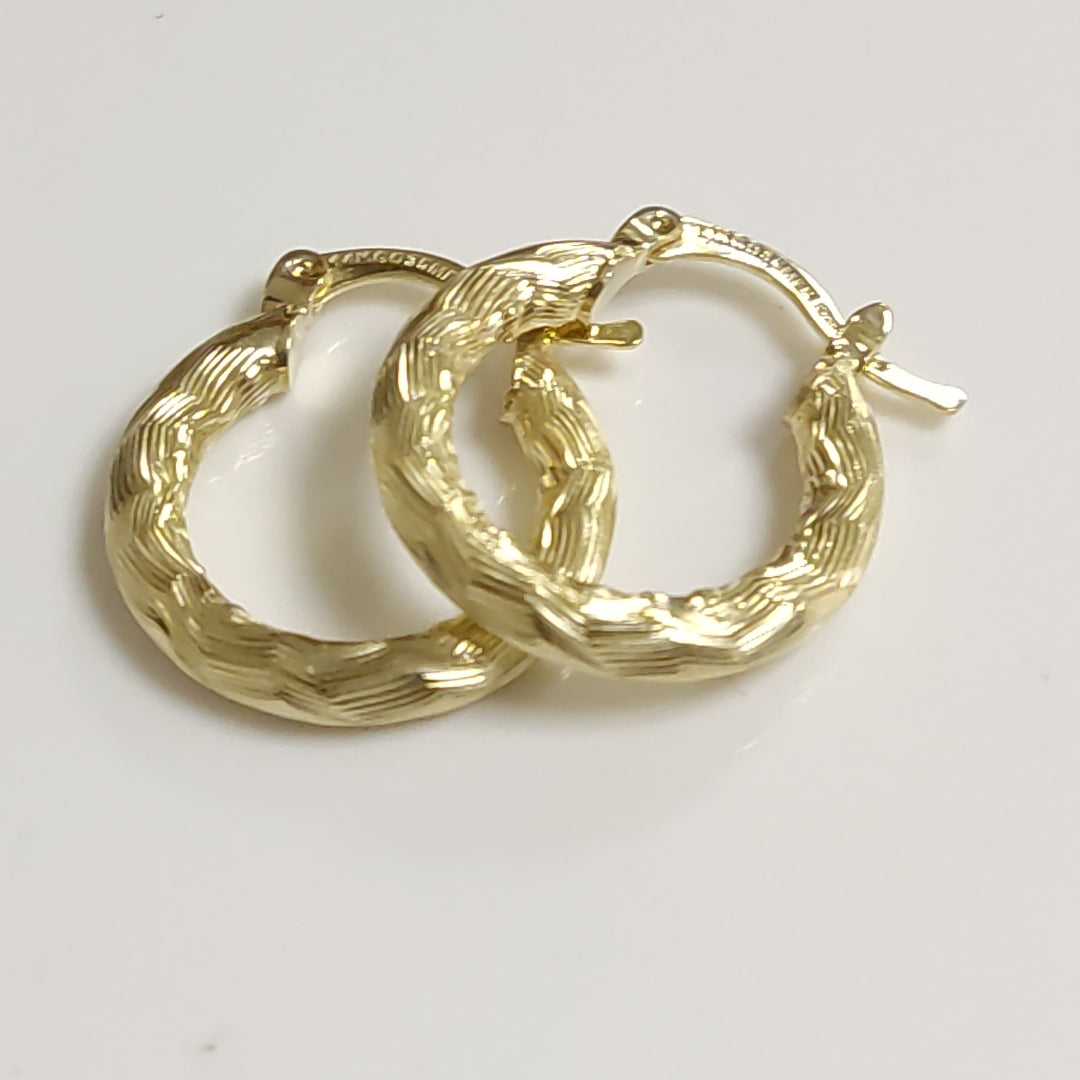 ARETES TEJIDO ARRACADAS ASTRIADAS 14K 2 GR (NUEVO)