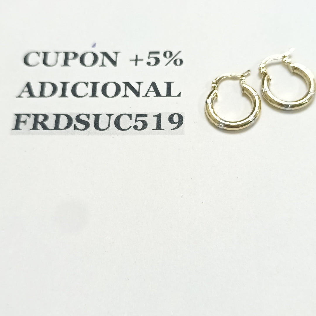 ARETES ARRACADAS COMBINADAS 14K 1.6 GR (NUEVO)