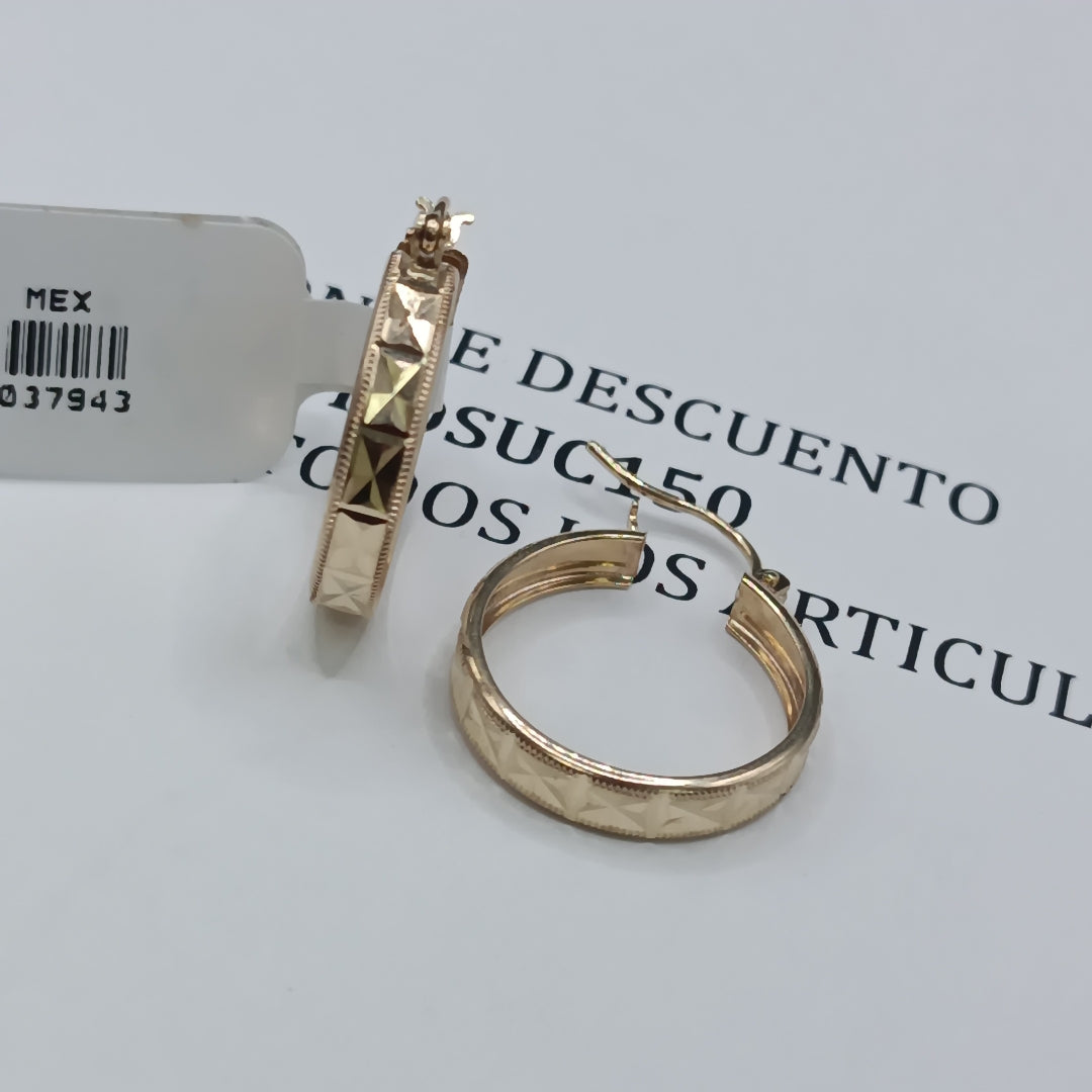 ARETES ARRACADAS LABRADAS 10K 2.3 GR (NUEVO)