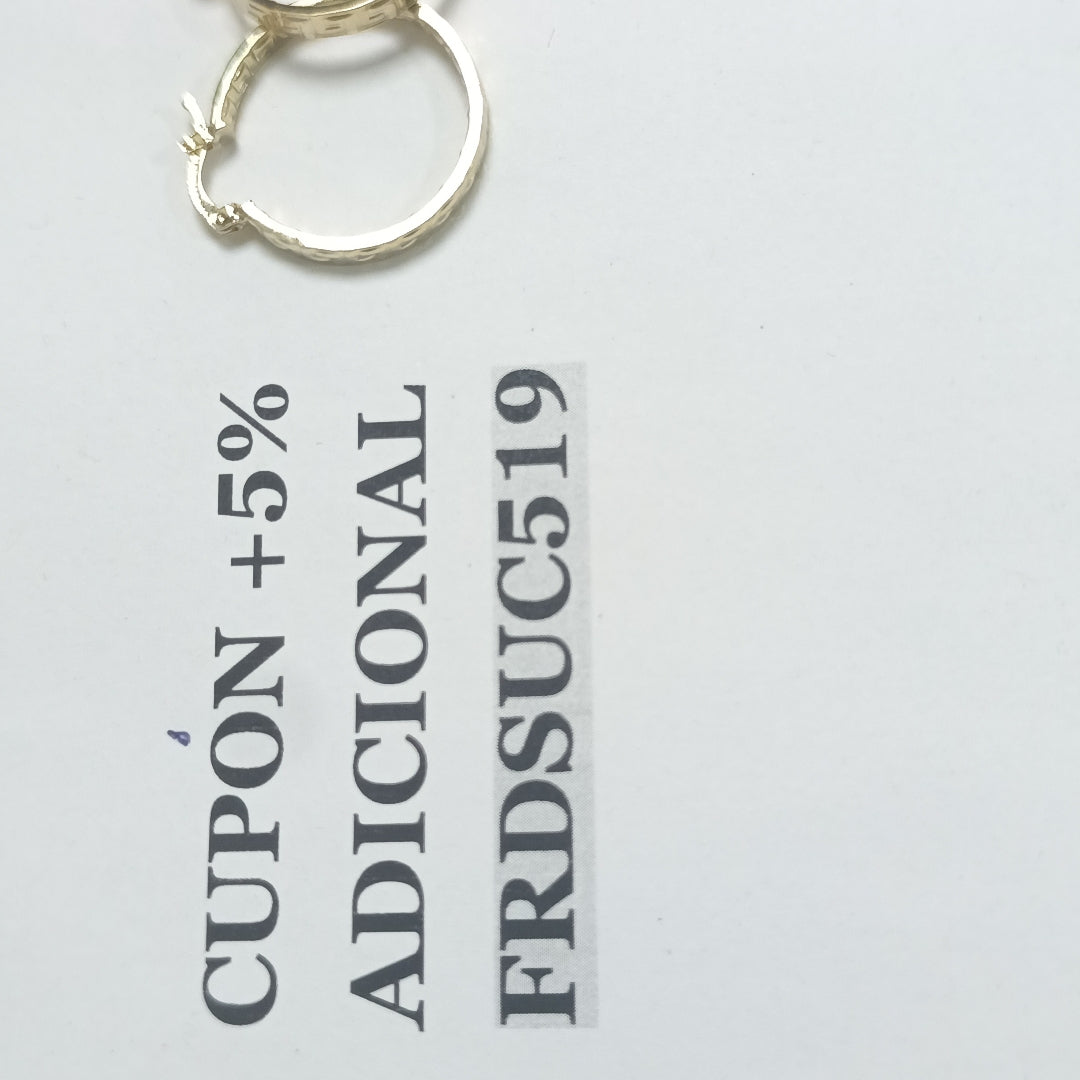ARETES TEJIDO ARRACADA CON GRECAS 14K 2.7 GR (NUEVO)