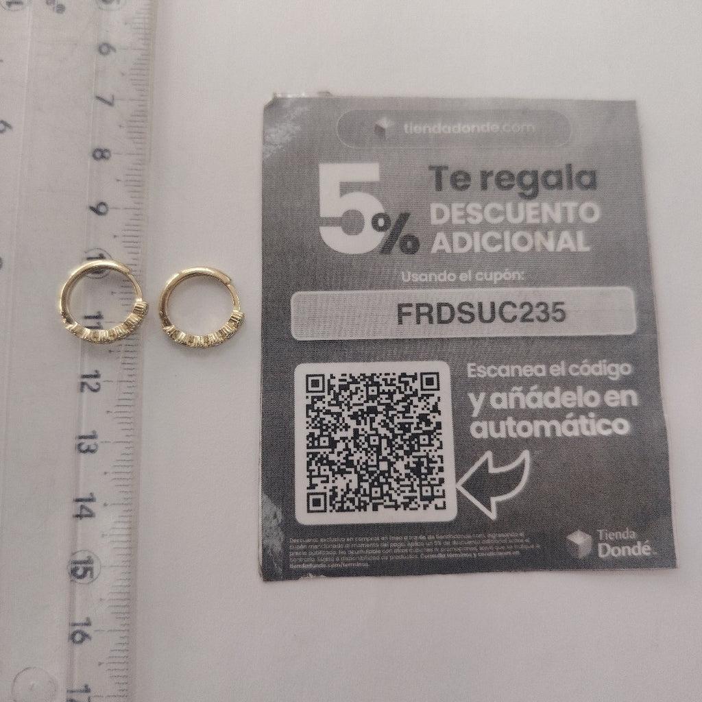 ARETES ARRACADA C CIRCONIAS 14K 2 GR (NUEVO)