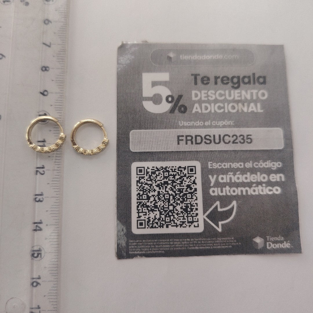 ARETES ARRACADA C CIRCONIAS 14K 2 GR (NUEVO)