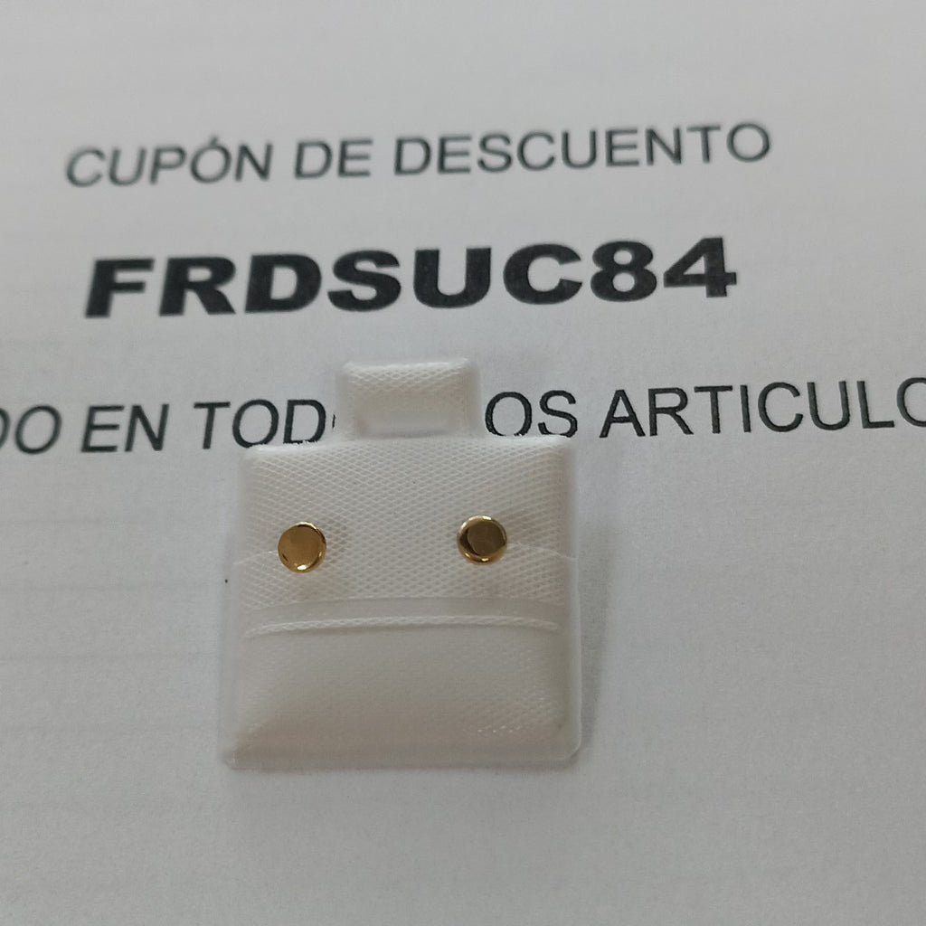 BROQUELES BROQUEL FIG TAPON REDONDO 14K 0.1408 GR (NUEVO)