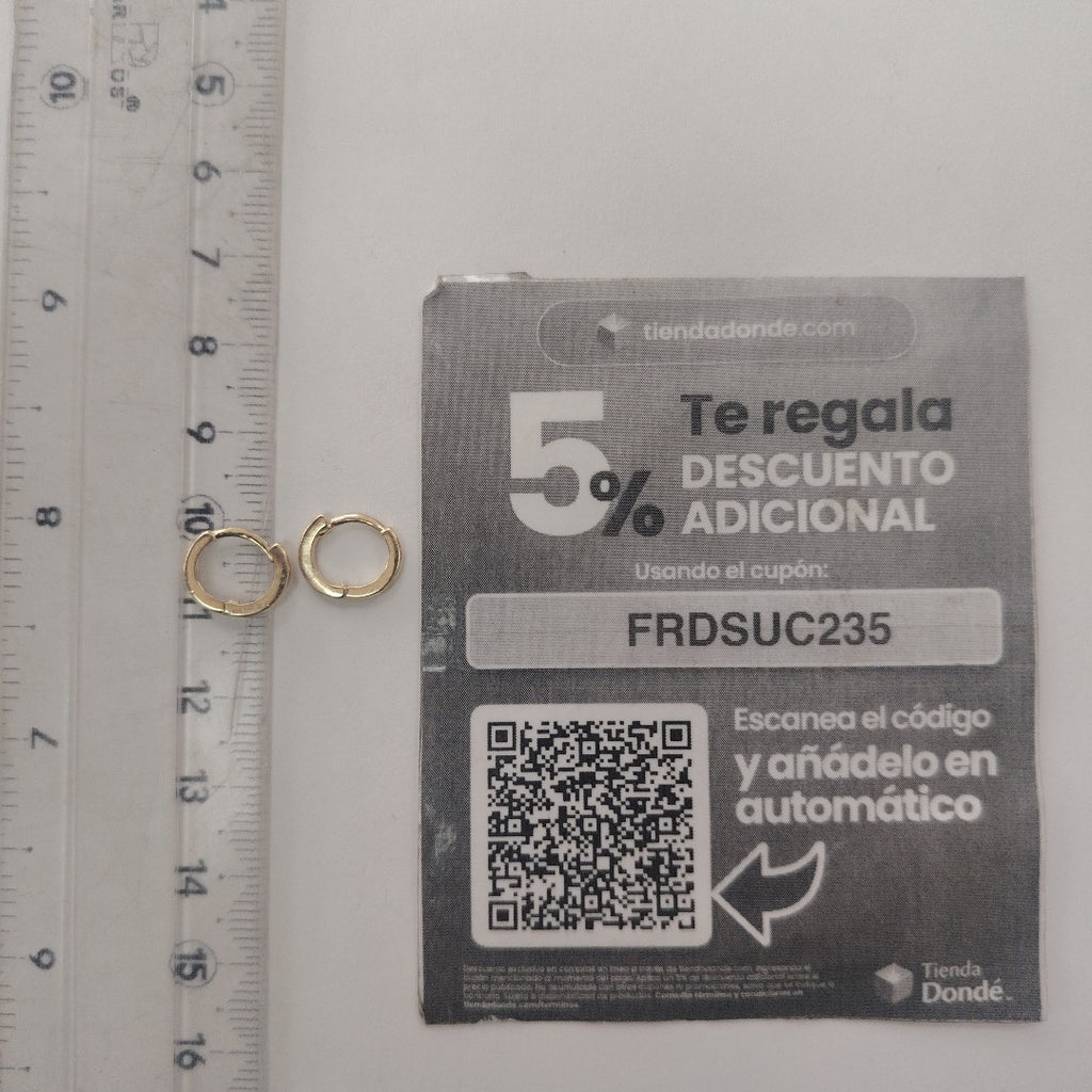 ARETES HUGGIE 14K 1.3 GR (NUEVO)