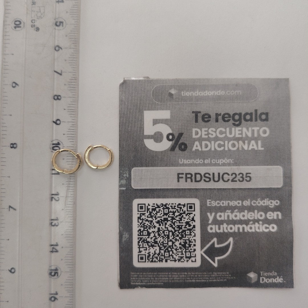 ARETES HUGGIE 14K 1.3 GR (NUEVO)