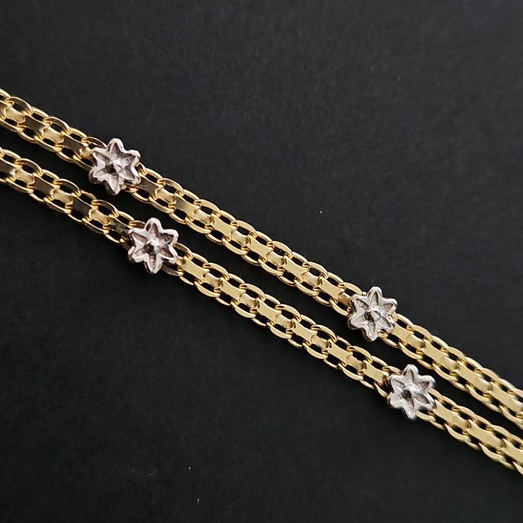 PULSERA ESPECIAL C FLORES 14K 18 CM 3 GR (NUEVO)
