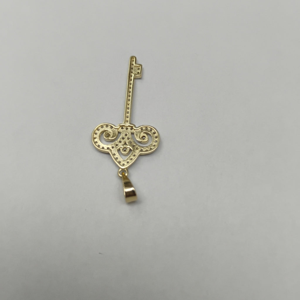 DIJE LLAVE C CIRCONIAS 14K 1.6 GR (NUEVO)