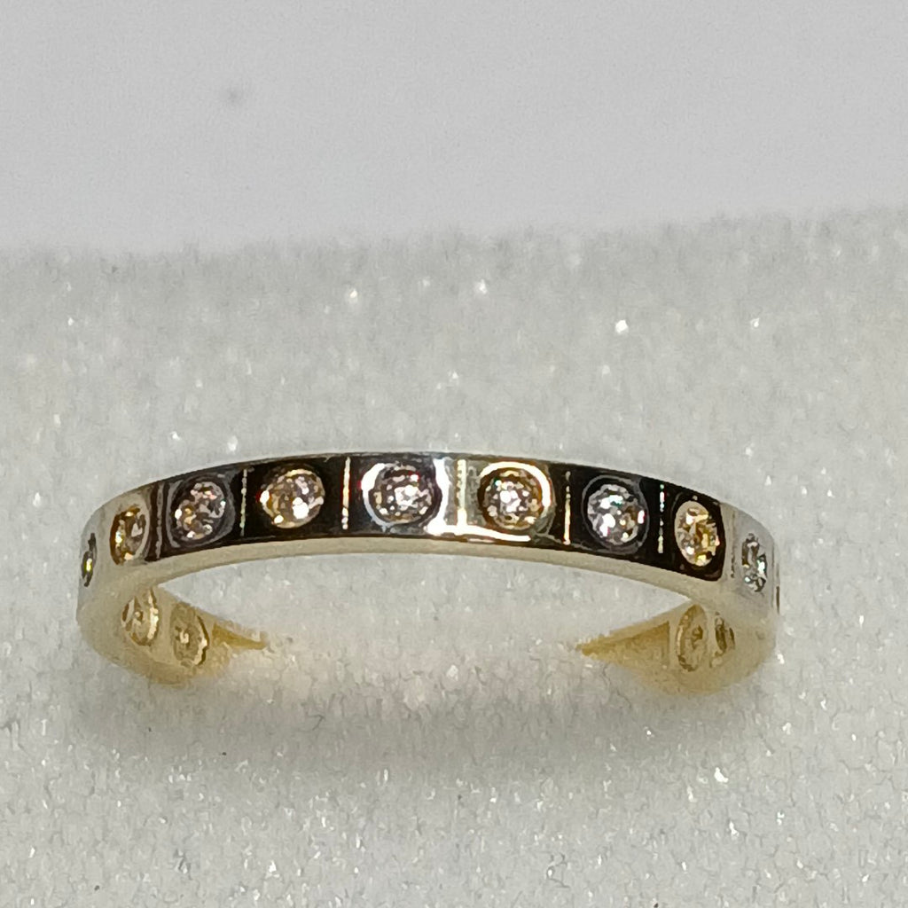 ANILLO ANILLITO C CIRCONIAS COMBINADO 14K 7 TALLA 1.9 GR (NUEVO)