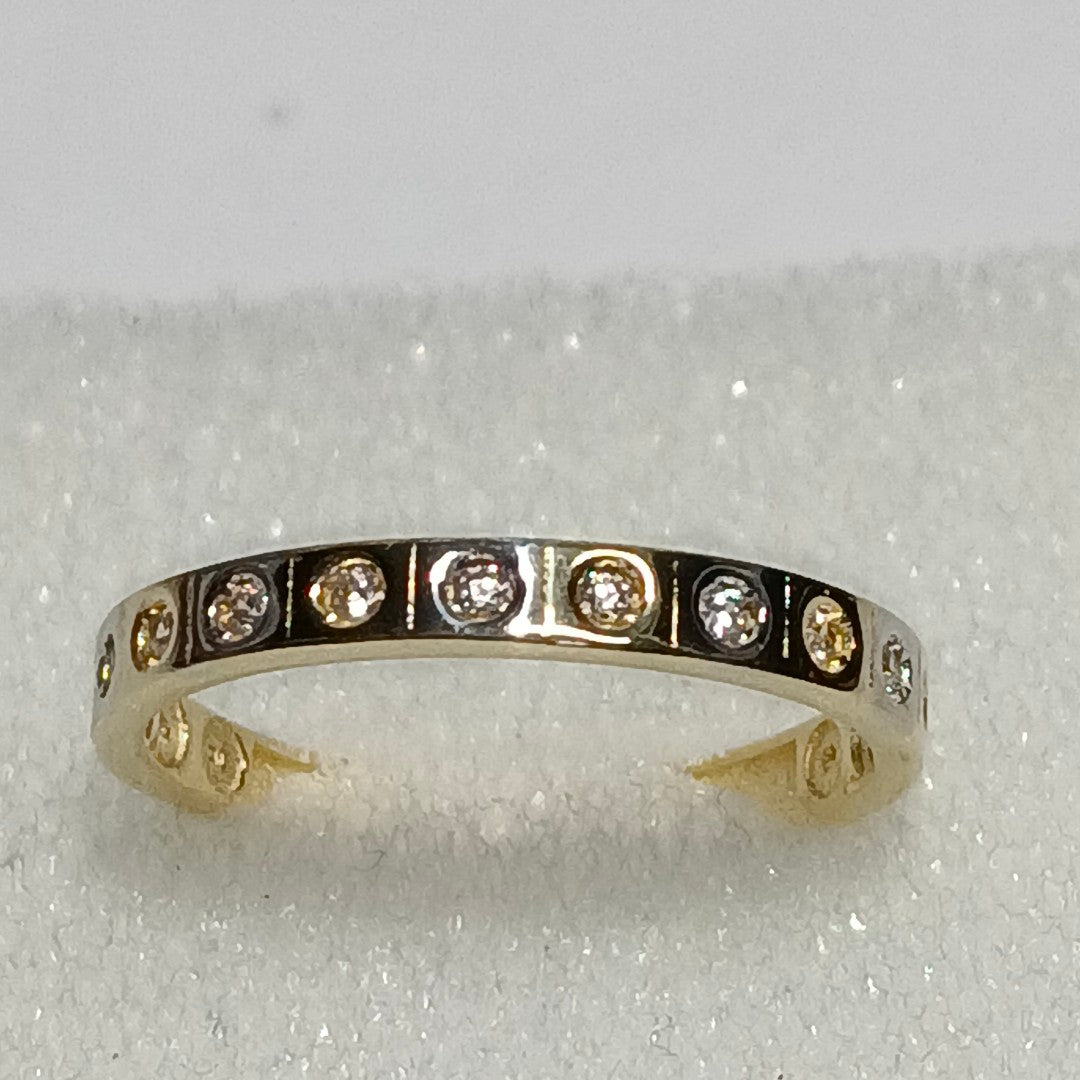 ANILLO ANILLITO C CIRCONIAS COMBINADO 14K 7 TALLA 1.9 GR (NUEVO)