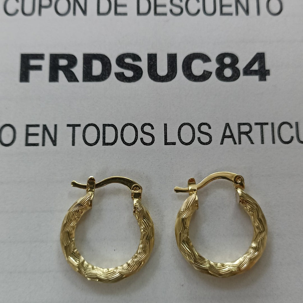 ARETES TEJIDO ARRACADAS ASTRIADAS 14K 2 GR (NUEVO)